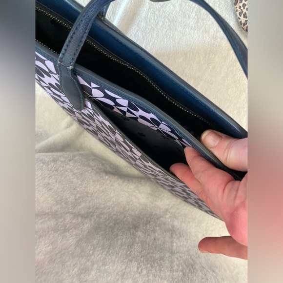 Kate Spade Tote Lilac Navy Blue and Matching Wallet - Picture 6 of 16